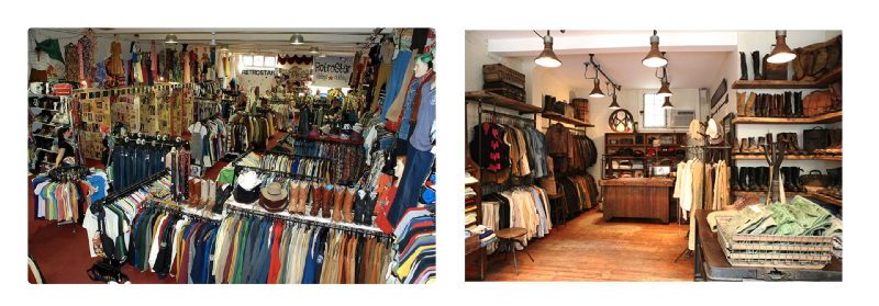 圖1. 同樣都是Vintage Store，擺放的方式不同，帶給客人的感覺就完全不一樣