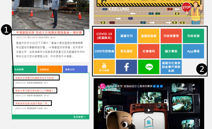 圖6：網站訊息與服務